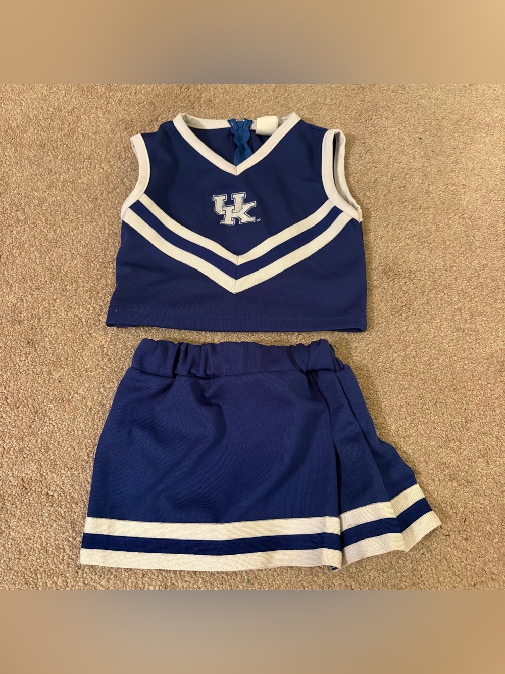Girls Kentucky Wildcats Blue Cheer Crop Top & Skirt Set with White Trim size 3T